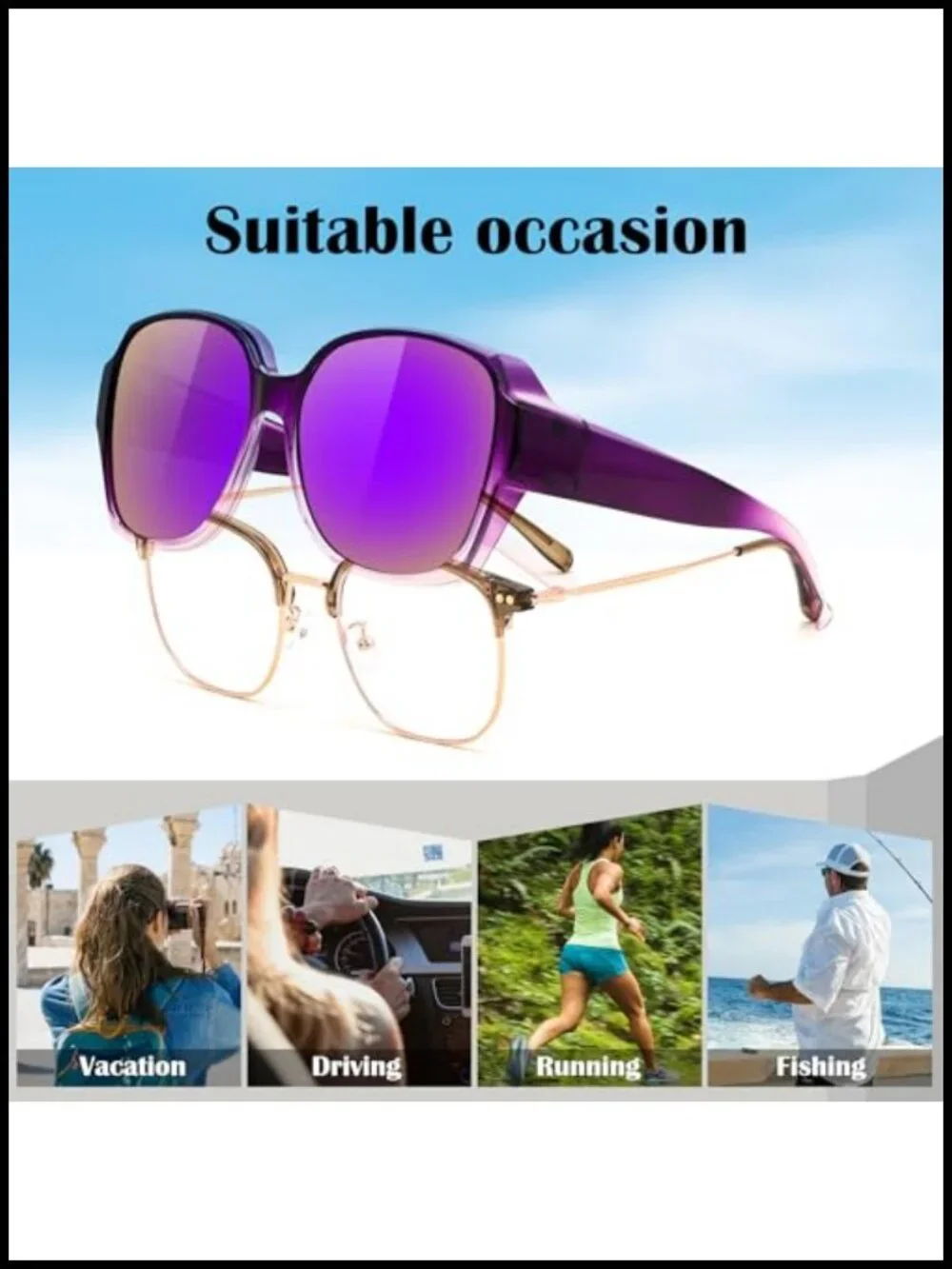 Oversized Polarized Sunglasses Fit Over Glasses